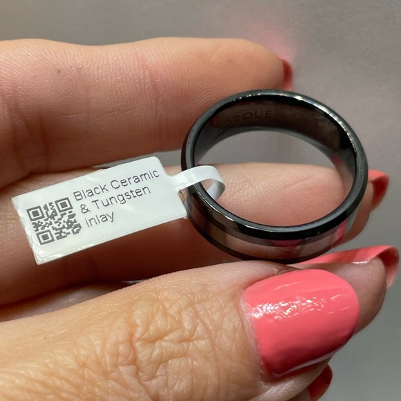 TORQUE Size 10 Tungsten Carbide Beveled Ceramic Finish Comfort Fit 8mm - - Picture 9 of 9